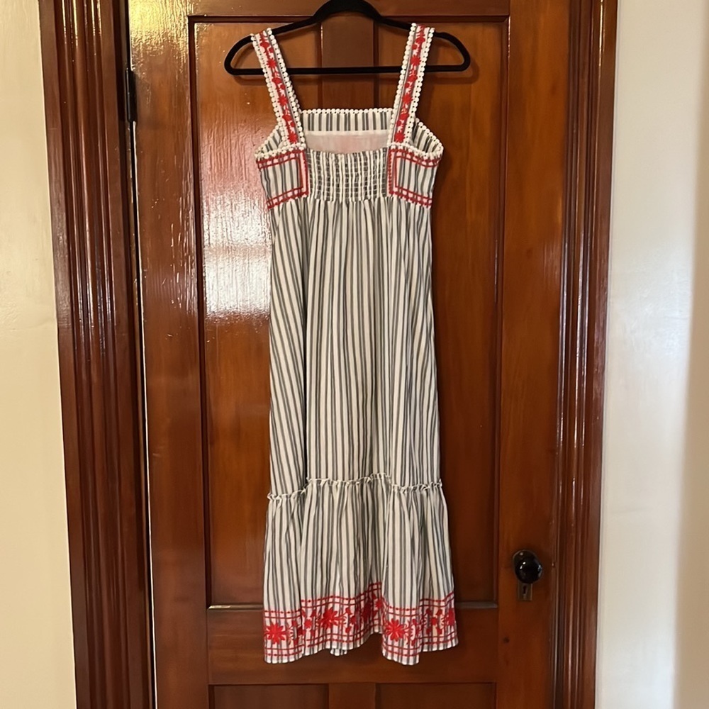 Kate Spade Broome Street Stripe Embroidered Maxi Dress - Picture 3 of 6